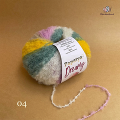Len Dreamy - Papatya, 100g - 240m, dùng để đan móc áo, khăn, mũ