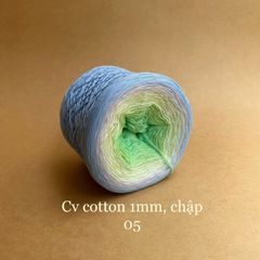 Cầu vồng cotton 1mm, sợi chập đan móc áo, váy, khăn