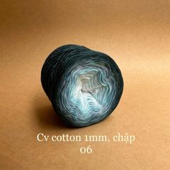 Cầu vồng cotton 1mm, tone màu loang Ombre, sợi chập đan móc áo, váy, khăn