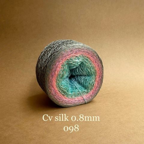 Cầu vồng Silk 0.8mm, 300g, dòng bánh, Chouihandmade, đan móc áo, váy, khăn