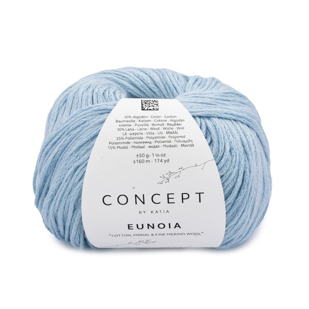 Len Eunoia - Katia, 50g - 160m, dùng để đan móc áo, khăn