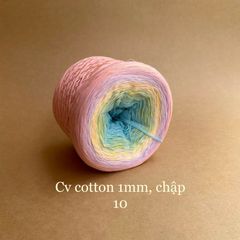 Cầu vồng cotton 1mm, sợi chập đan móc áo, váy, khăn