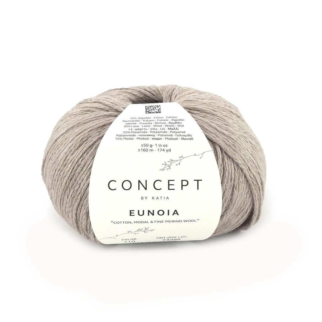 Len Eunoia - Katia, 50g - 160m, dùng để đan móc áo, khăn