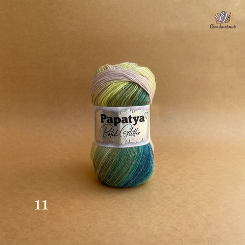 Len Batik Glitter - Papatya, 100g - 360m, dùng để đan móc