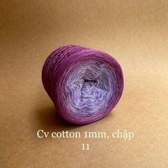 Cầu vồng cotton 1mm, tone màu loang Ombre, sợi chập đan móc áo, váy, khăn