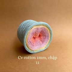 Cầu vồng cotton 1mm, sợi chập đan móc áo, váy, khăn