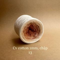 Cầu vồng cotton 1mm, tone màu loang Ombre, sợi chập đan móc áo, váy, khăn