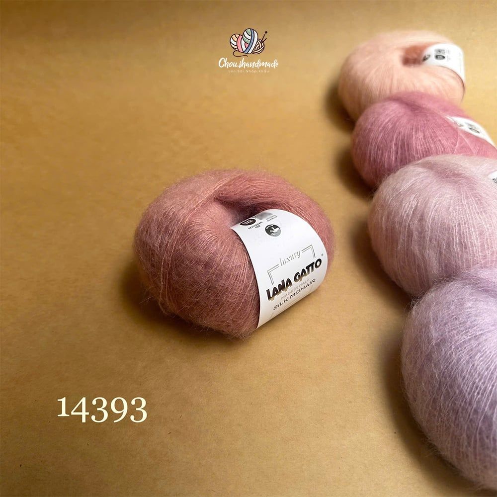 Len Silk Mohair - Lana Gatto, 25g - 212m, dùng để đan móc