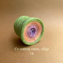 Cầu vồng cotton 1mm, sợi chập đan móc áo, váy, khăn
