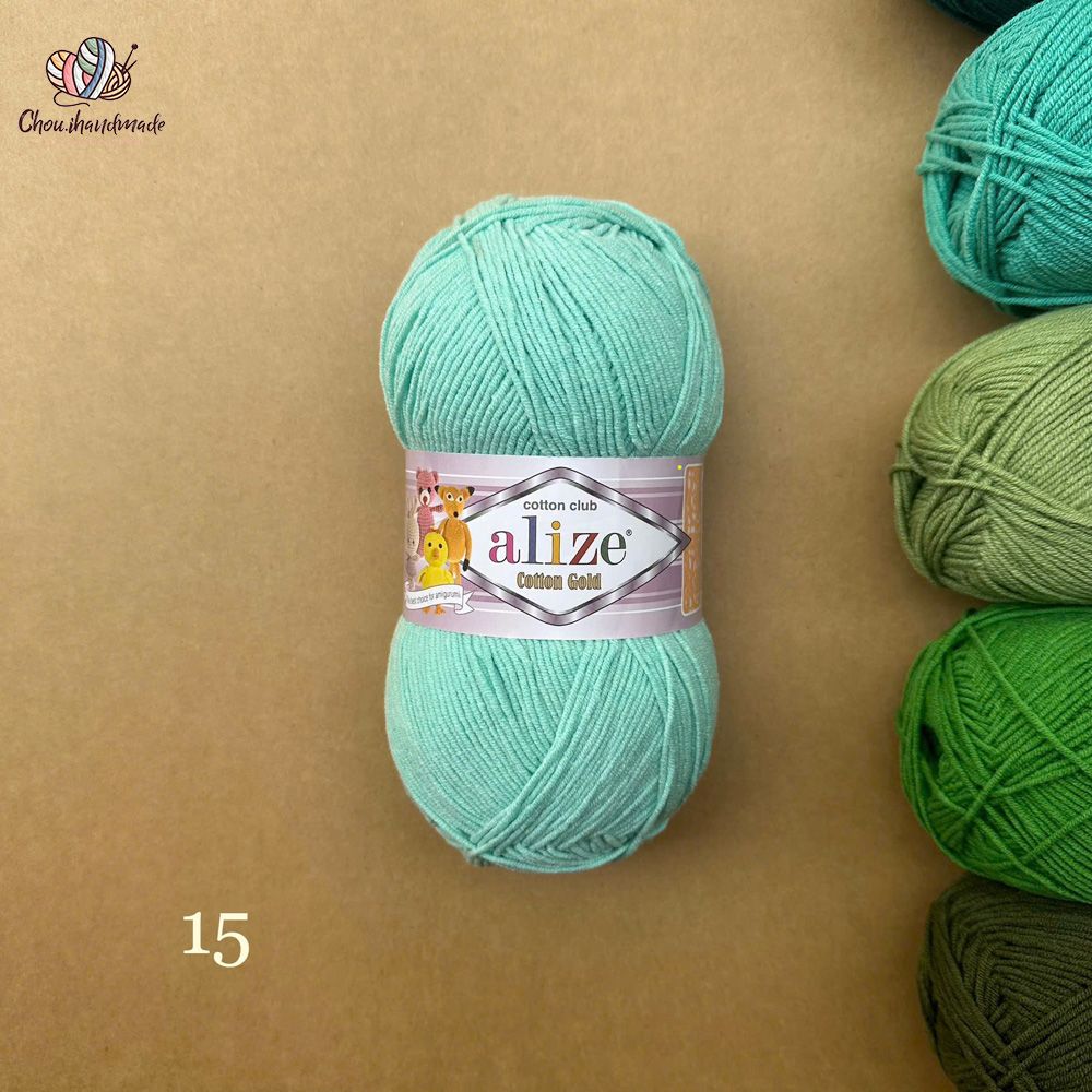 Len hè Cotton Gold nhập khẩu từ Alize Yarns, đan móc đồ hè, thú, nón cực xinh