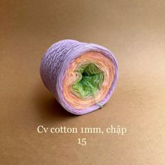 Cầu vồng cotton 1mm, sợi chập đan móc áo, váy, khăn