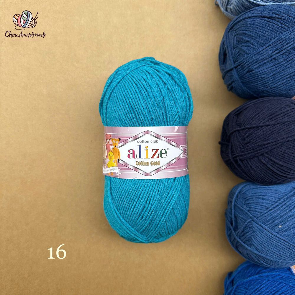 Len hè Cotton Gold nhập khẩu từ Alize Yarns, đan móc đồ hè, thú, nón cực xinh