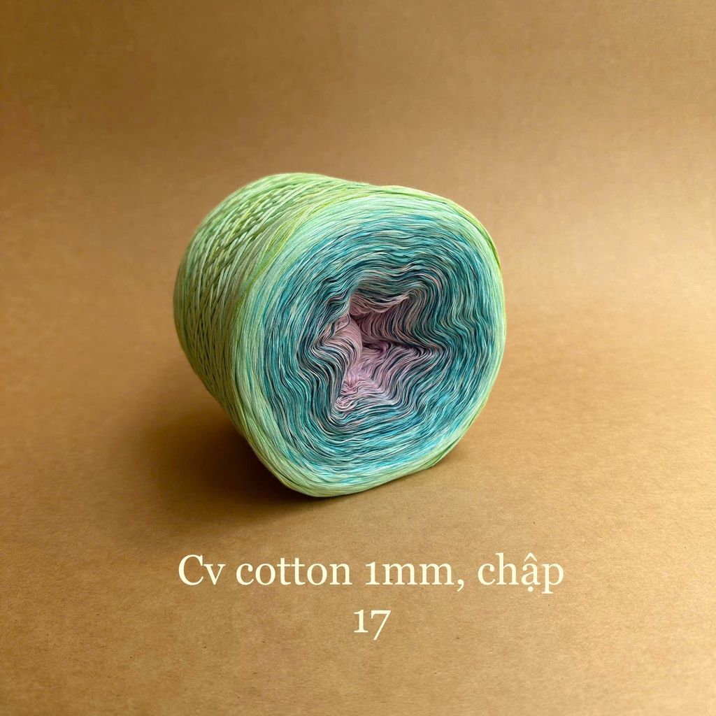 Cầu vồng cotton 1mm, sợi chập đan móc áo, váy, khăn