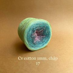 Cầu vồng cotton 1mm, sợi chập đan móc áo, váy, khăn