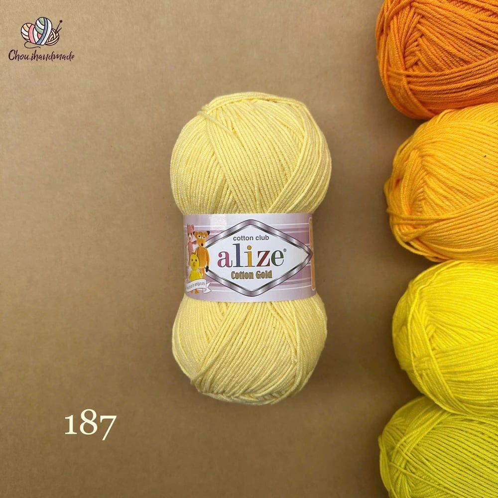 Len hè Cotton Gold nhập khẩu từ Alize Yarns, đan móc đồ hè, thú, nón cực xinh