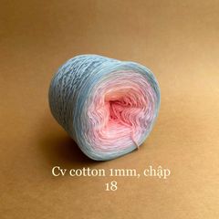 Cầu vồng cotton 1mm, sợi chập đan móc áo, váy, khăn