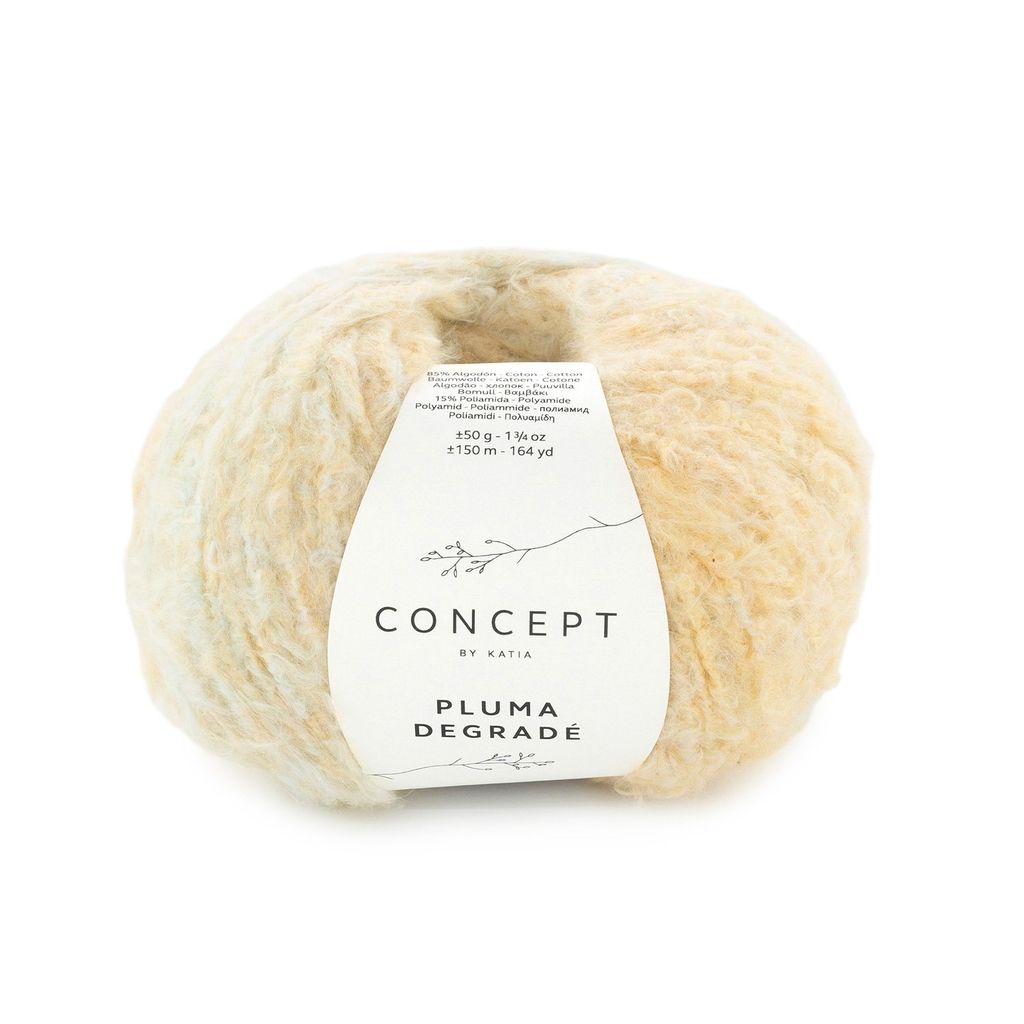 Sợi Pluma Degrade - Katia, 50g - 150m, dùng để đan móc áo, khăn