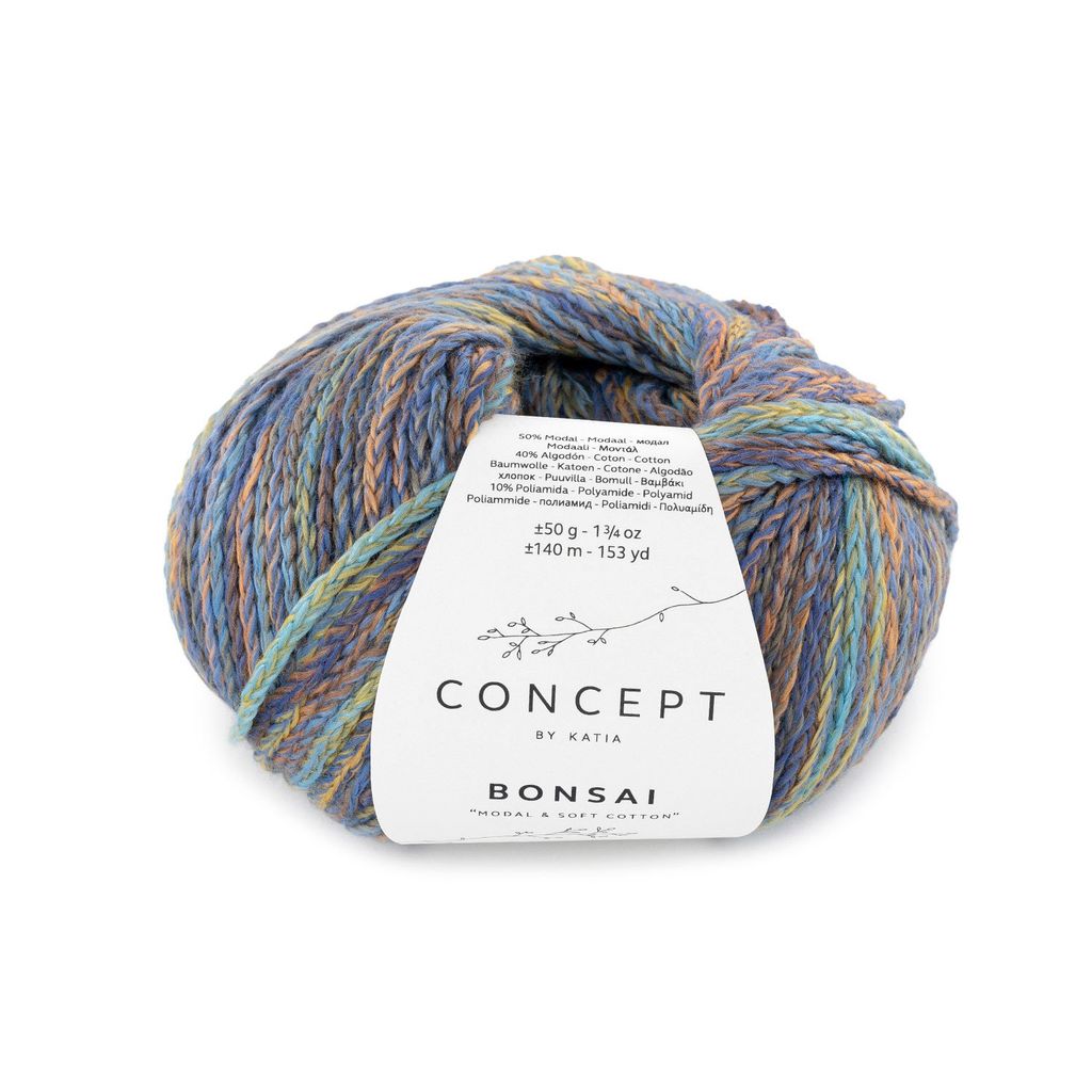 Sợi Bonsai - Katia, 50g - 140m, dùng để đan móc áo, khăn