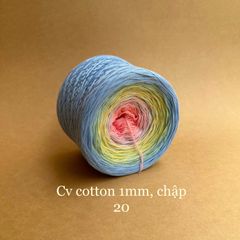 Cầu vồng cotton 1mm, sợi chập đan móc áo, váy, khăn