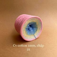 Cầu vồng cotton 1mm, sợi chập đan móc áo, váy, khăn