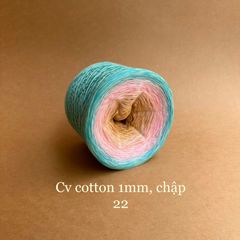 Cầu vồng cotton 1mm, sợi chập đan móc áo, váy, khăn