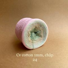 Cầu vồng cotton 1mm, sợi chập đan móc áo, váy, khăn