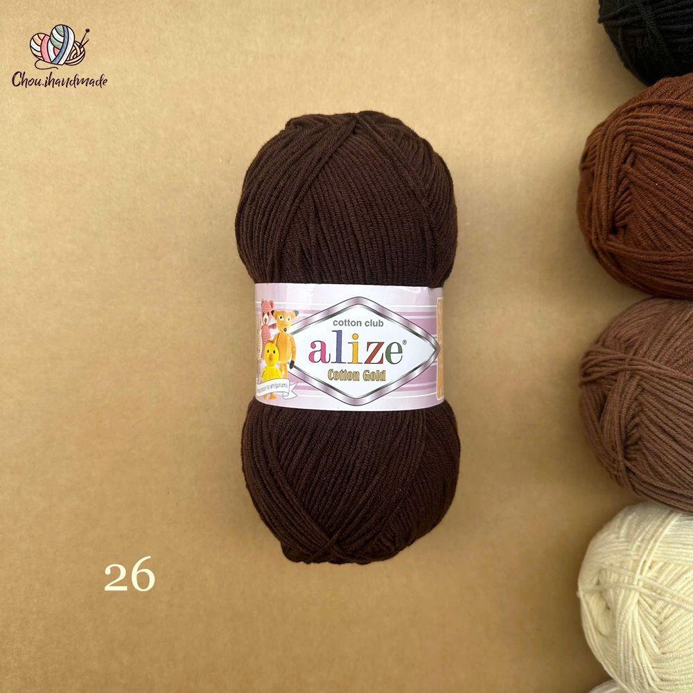 Len hè Cotton Gold nhập khẩu từ Alize Yarns, đan móc đồ hè, thú, nón cực xinh