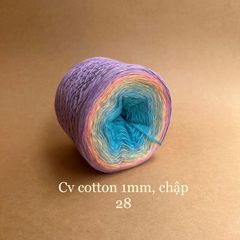 Cầu vồng cotton 1mm, sợi chập đan móc áo, váy, khăn