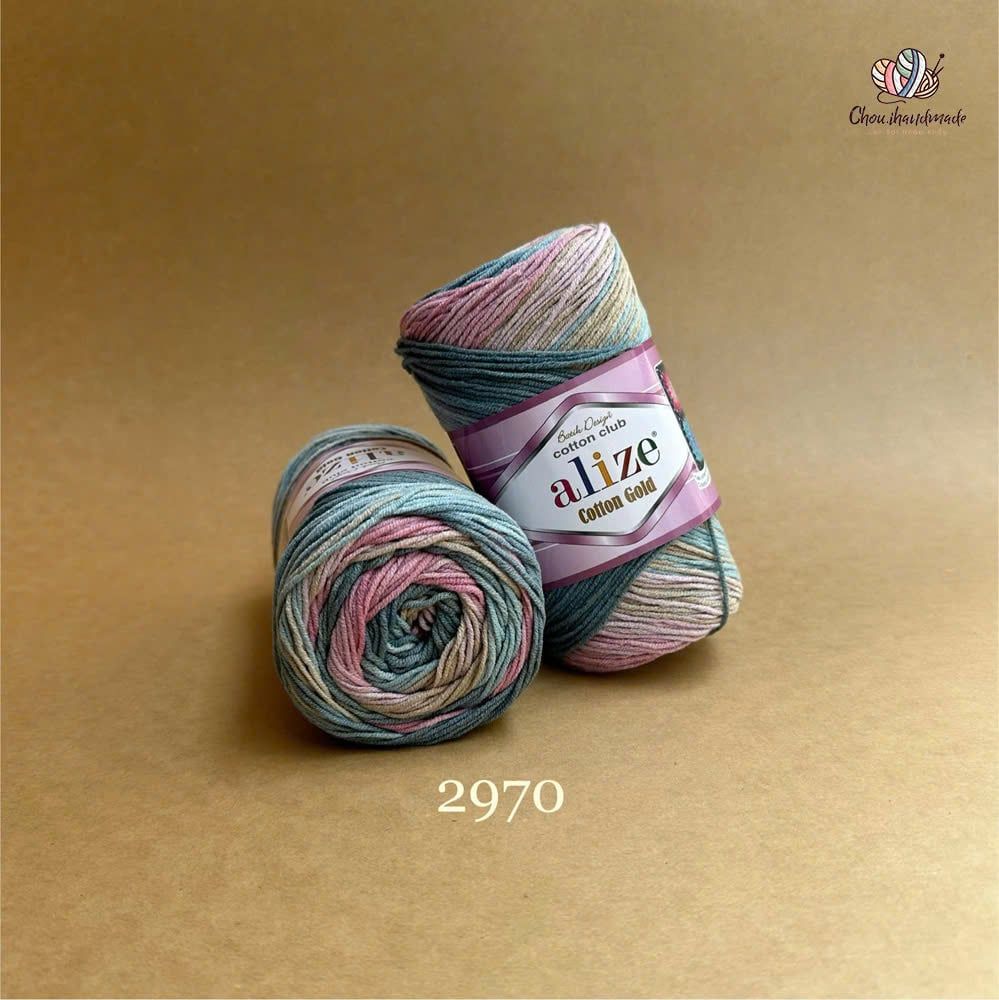 Len cotton Cotton Gold Batik nhập khẩu từ Alize Yarns, đan móc thú, nón, áo hè