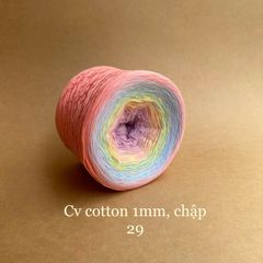 Cầu vồng cotton 1mm, sợi chập đan móc áo, váy, khăn