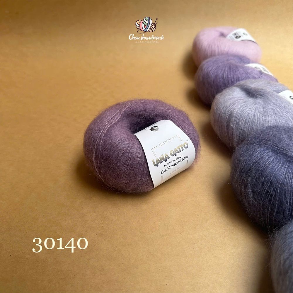 Len Silk Mohair - Lana Gatto, 25g - 212m, dùng để đan móc