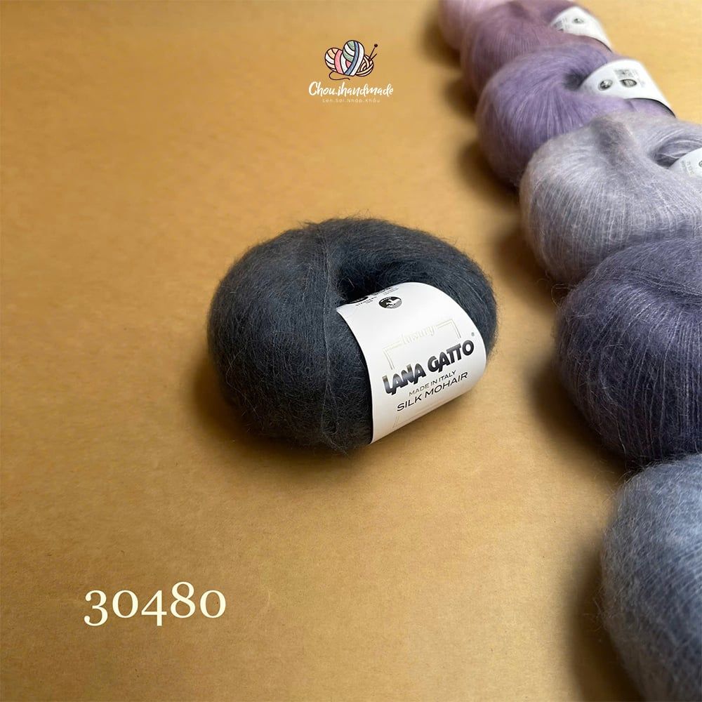 Len Silk Mohair - Lana Gatto, 25g - 212m, dùng để đan móc