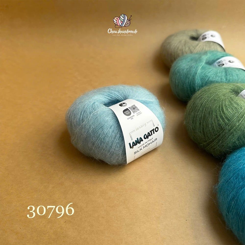 Len Silk Mohair - Lana Gatto, 25g - 212m, dùng để đan móc