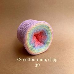 Cầu vồng cotton 1mm, sợi chập đan móc áo, váy, khăn