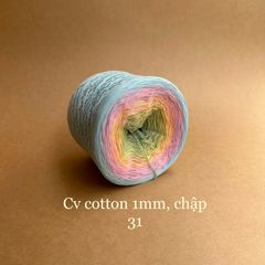 Cầu vồng cotton 1mm, sợi chập đan móc áo, váy, khăn