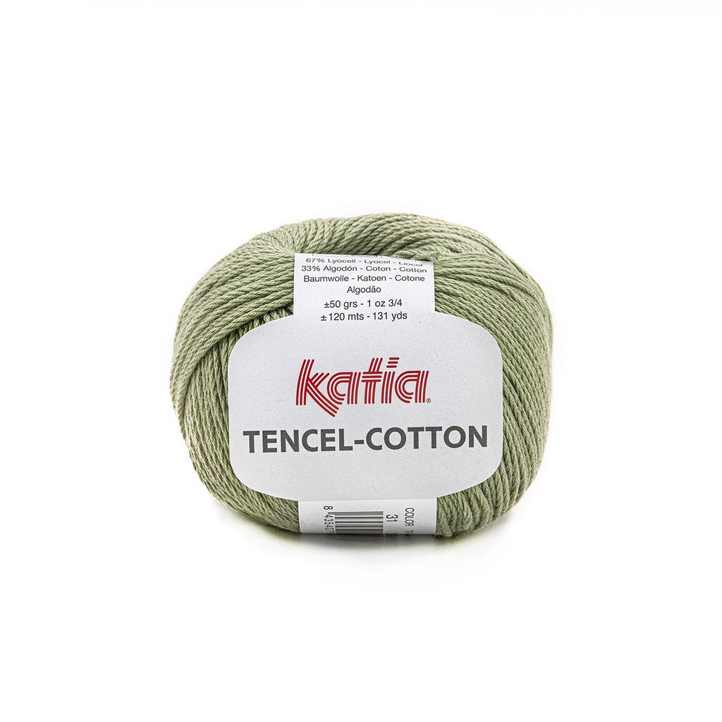 Sợi Tencel Cotton - Katia, 50g - 120m, dùng để đan móc áo, khăn