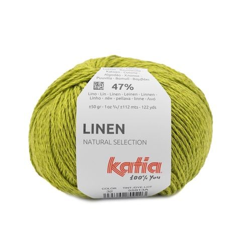 Sợi Linen - Katia, 50g - 112m, dùng để đan móc áo, khăn, túi