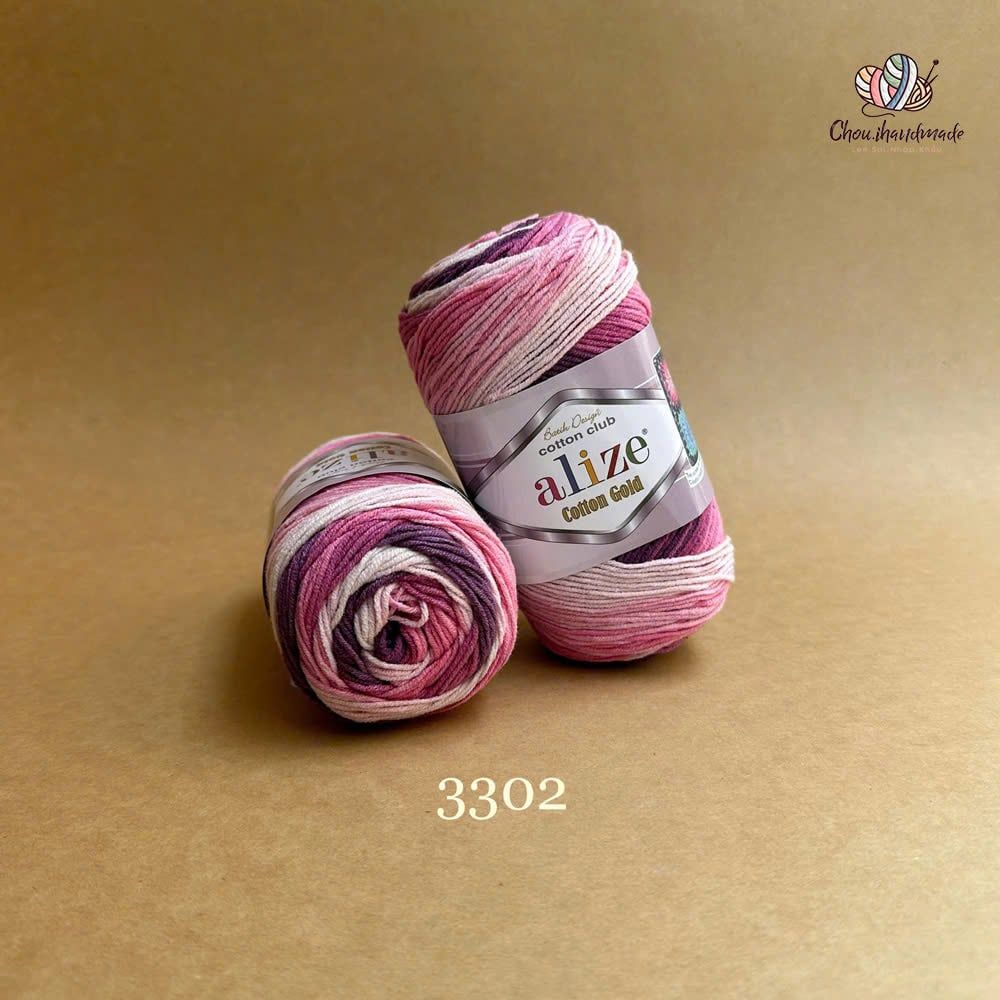 Len cotton Cotton Gold Batik nhập khẩu từ Alize Yarns, đan móc thú, nón, áo hè