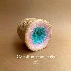 Cầu vồng cotton 1mm, sợi chập đan móc áo, váy, khăn