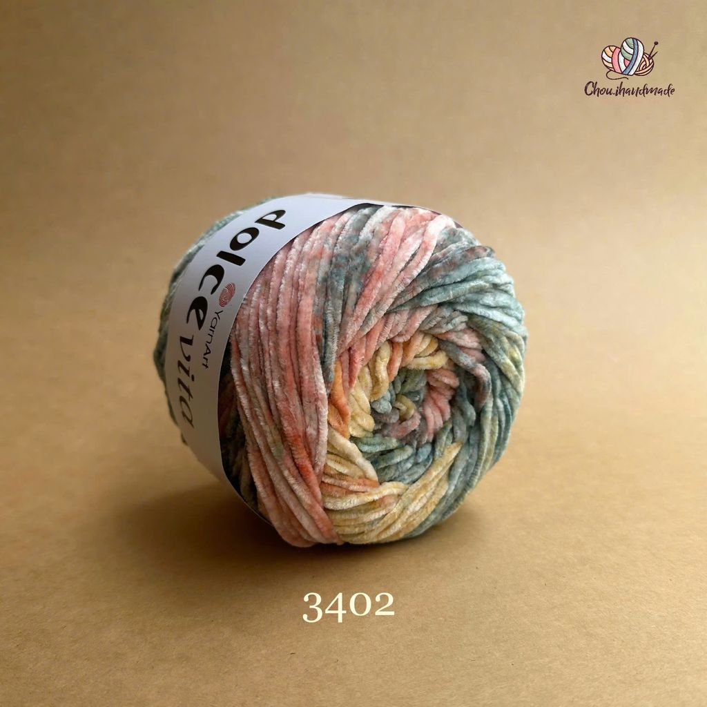 Len nhung Dolce Vita - Yarnart, 150g -260m, dùng để đan móc áo, khăn, nón, thú