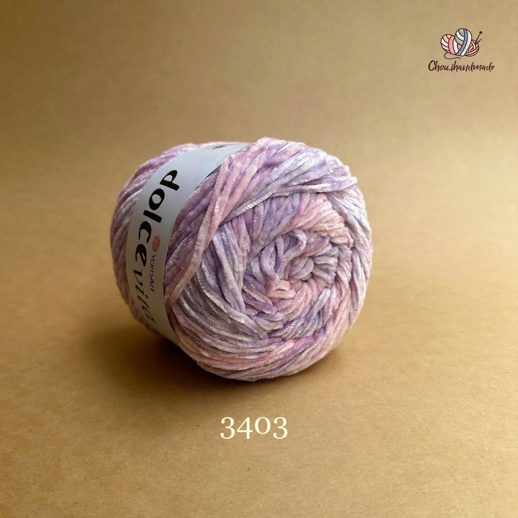 Len nhung Dolce Vita - Yarnart, 150g -260m, dùng để đan móc áo, khăn, nón, thú