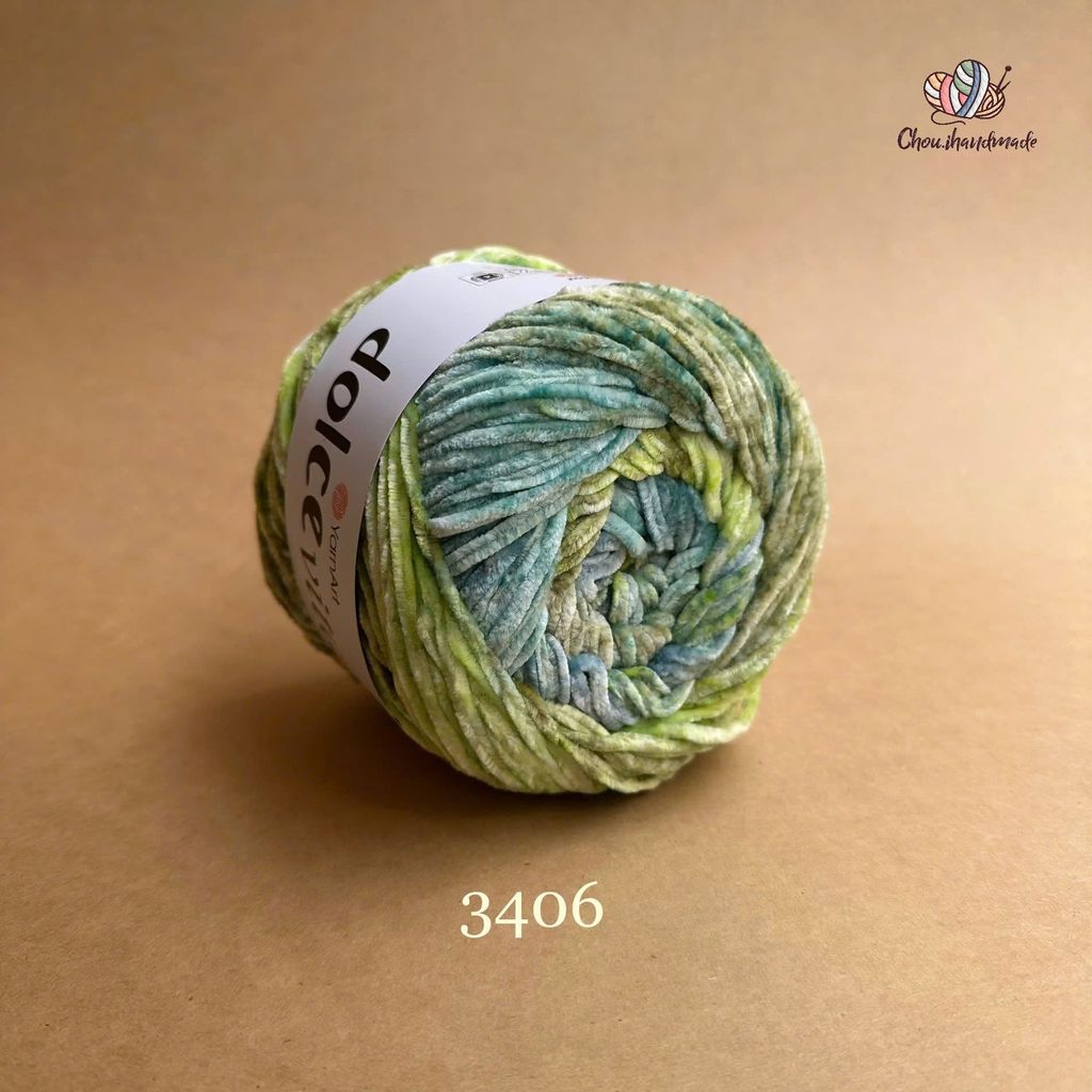 Len nhung Dolce Vita - Yarnart, 150g -260m, dùng để đan móc áo, khăn, nón, thú