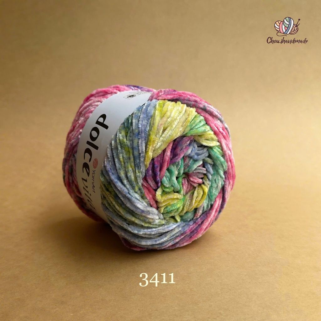 Len nhung Dolce Vita - Yarnart, 150g -260m, dùng để đan móc áo, khăn, nón, thú