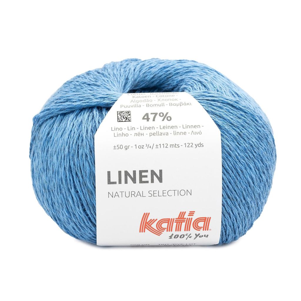 Sợi Linen - Katia, 50g - 112m, dùng để đan móc áo, khăn, túi