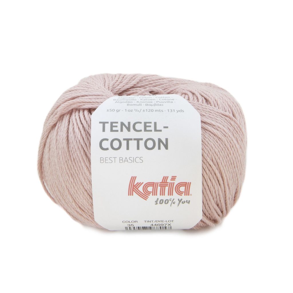 Sợi Tencel Cotton - Katia, 50g - 120m, dùng để đan móc áo, khăn