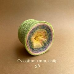 Cầu vồng cotton 1mm, sợi chập đan móc áo, váy, khăn