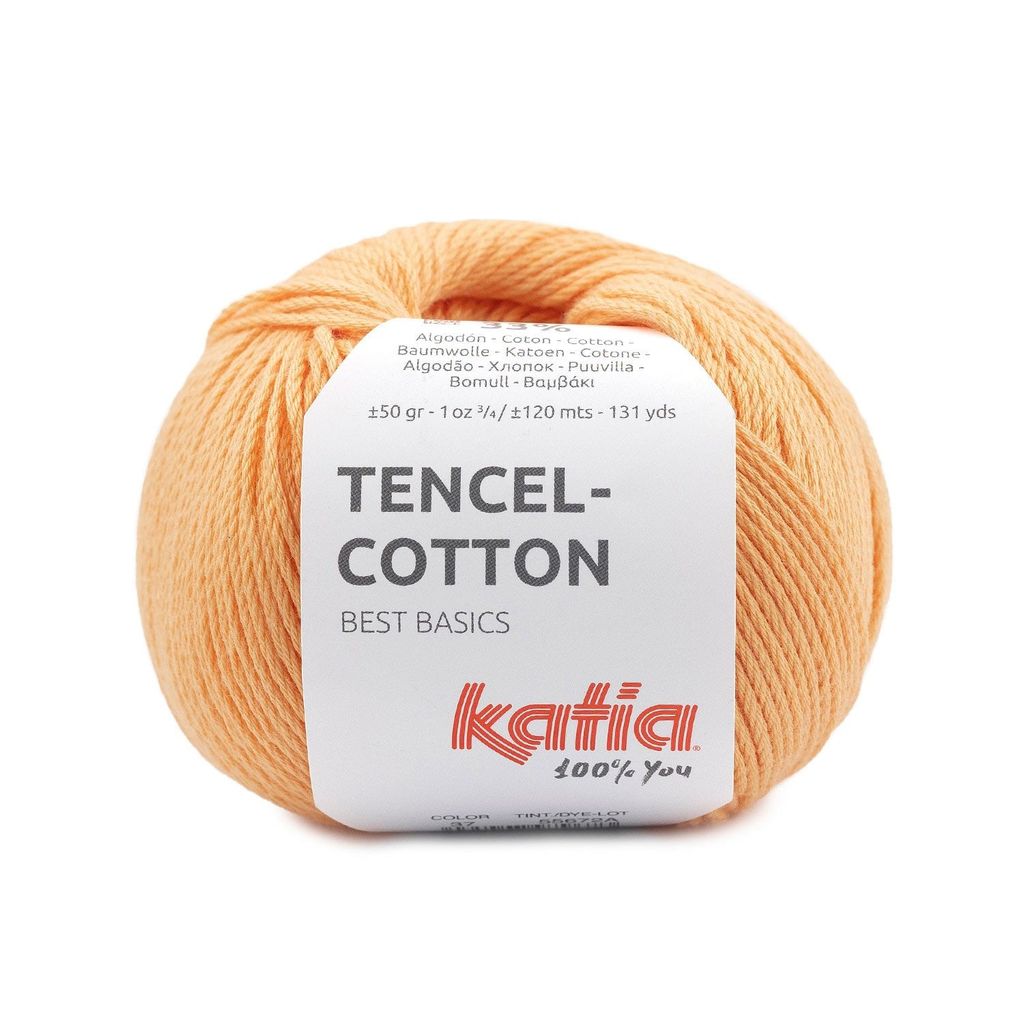 Sợi Tencel Cotton - Katia, 50g - 120m, dùng để đan móc áo, khăn