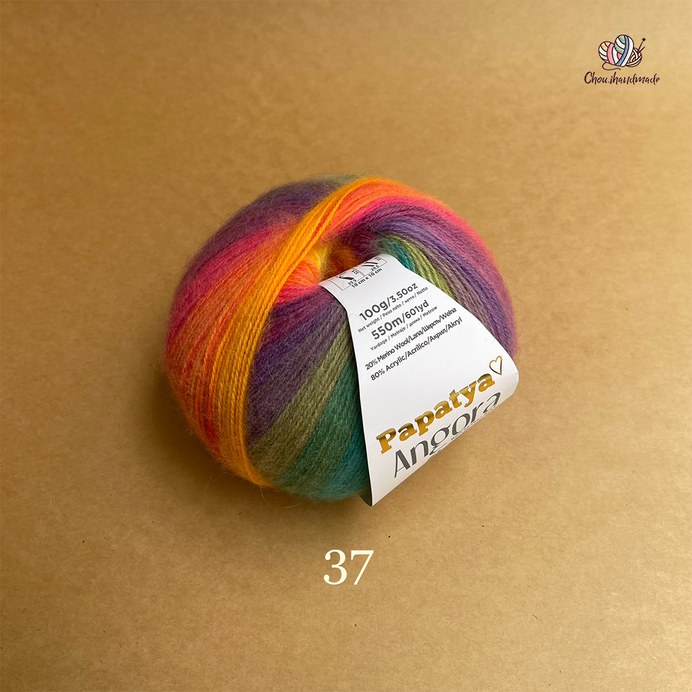 Len loang Angora Batik - Papatya, 100g - 550m, dùng để đan móc