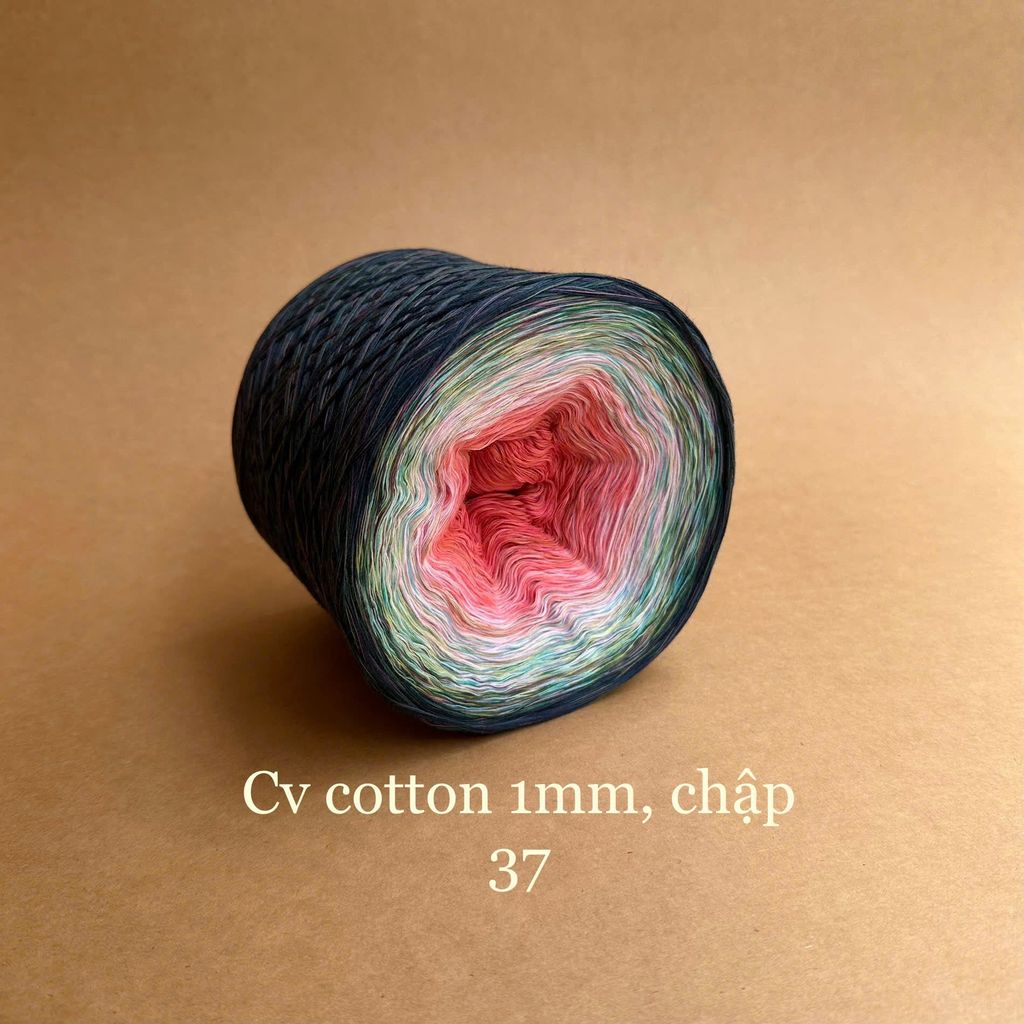 Cầu vồng cotton 1mm, sợi chập đan móc áo, váy, khăn
