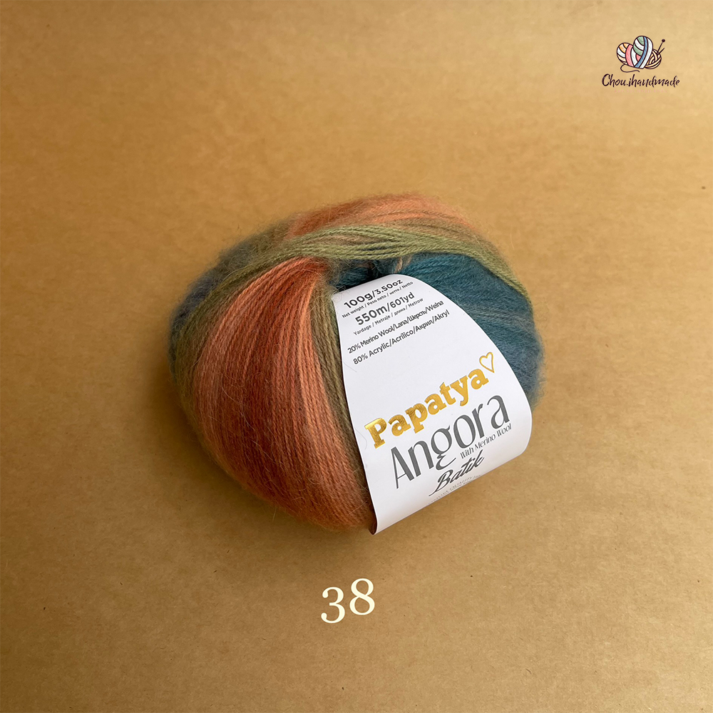 Len loang Angora Batik - Papatya, 100g - 550m, dùng để đan móc